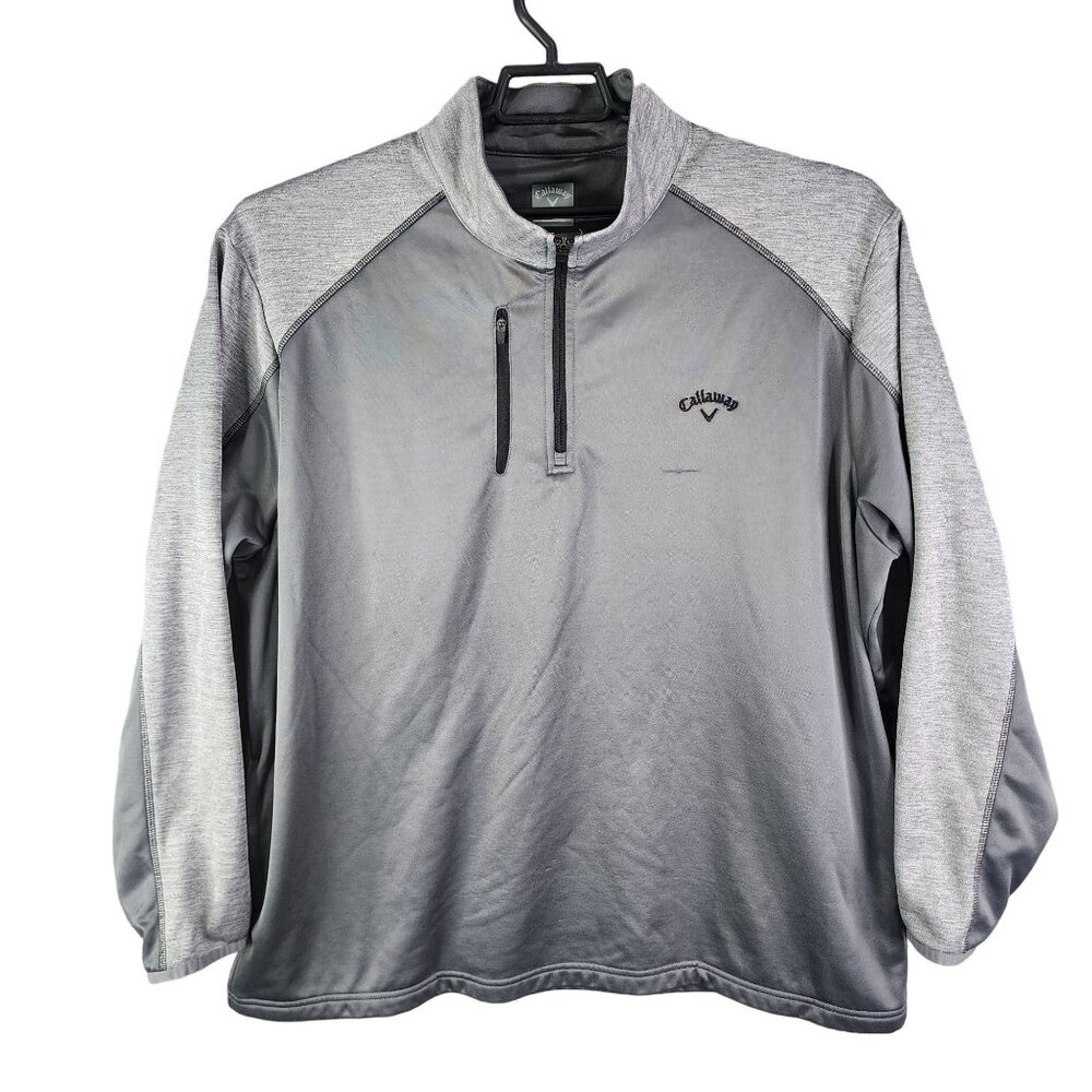 Mens Gray Callaway Pullover Sweatshirt 1/4 Zip Long Sleeve Mock Neck Size XXL